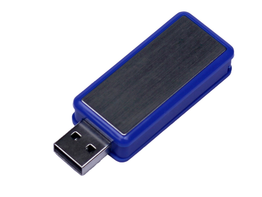 USB-флешка промо на 128 Гб прямоугольной формы, выдвижной механизм, желтый