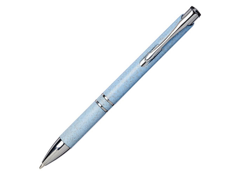 Шариковая кнопочная ручка Moneta из АБС-пластика и пшеничной соломы, фуксия