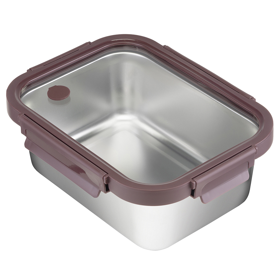 Контейнер стальной click steel, 1,8 л, сливовый