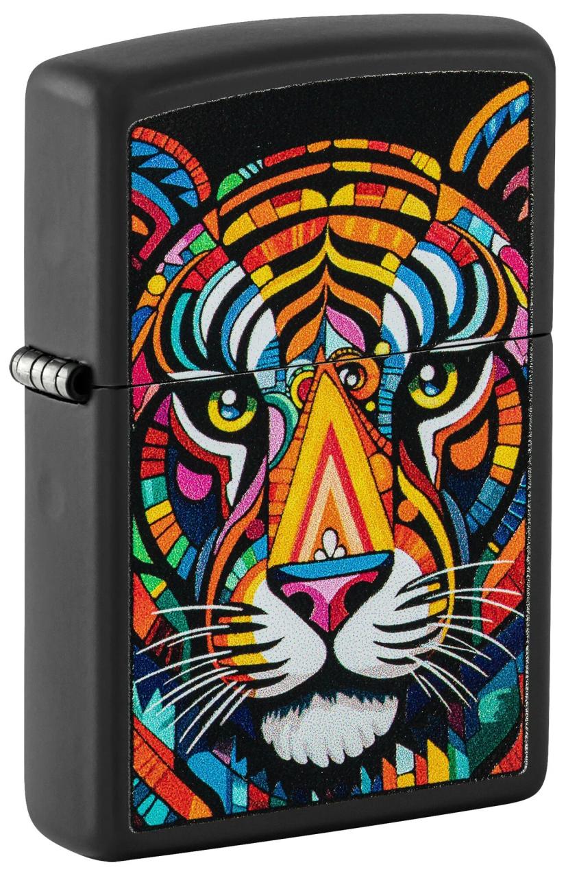 Зажигалка ZIPPO Tiger Stripes Design с покрытием Black Matte ,46235