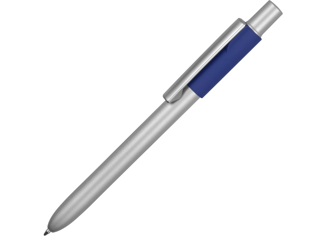 Ручка металлическая шариковая Bobble с силиконовой вставкой, серый/белый