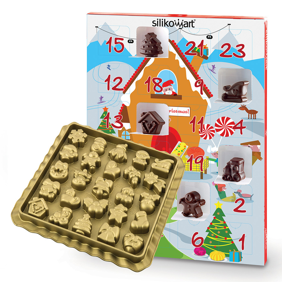 Форма для приготовления конфет xmas countdown, 39 х 23 х 3,5 см, силиконовая