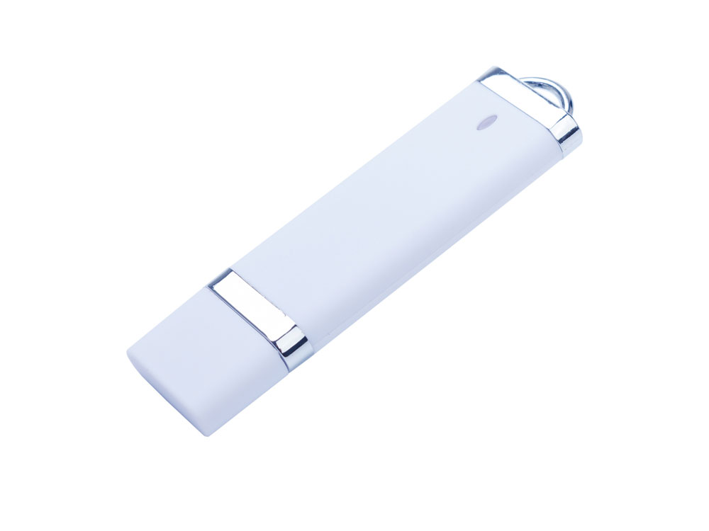 USB-флешка на 8 ГБ с покрытием soft-touch Орландо, белый
