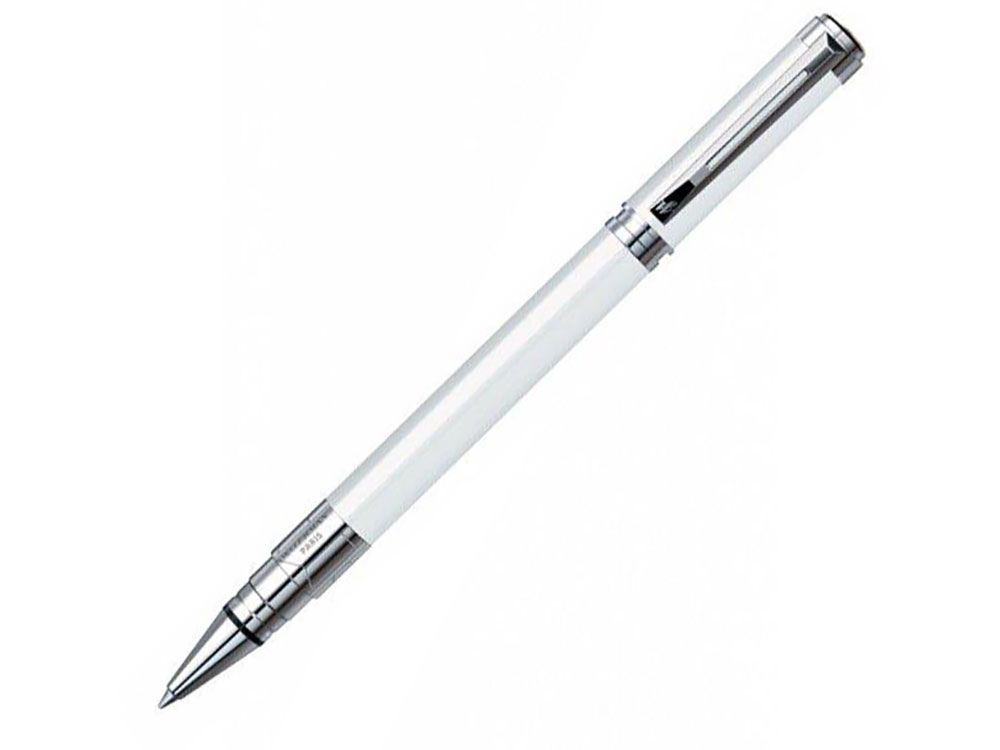 Ручка роллер Waterman Perspective Pure White CT F, белый/серебристый