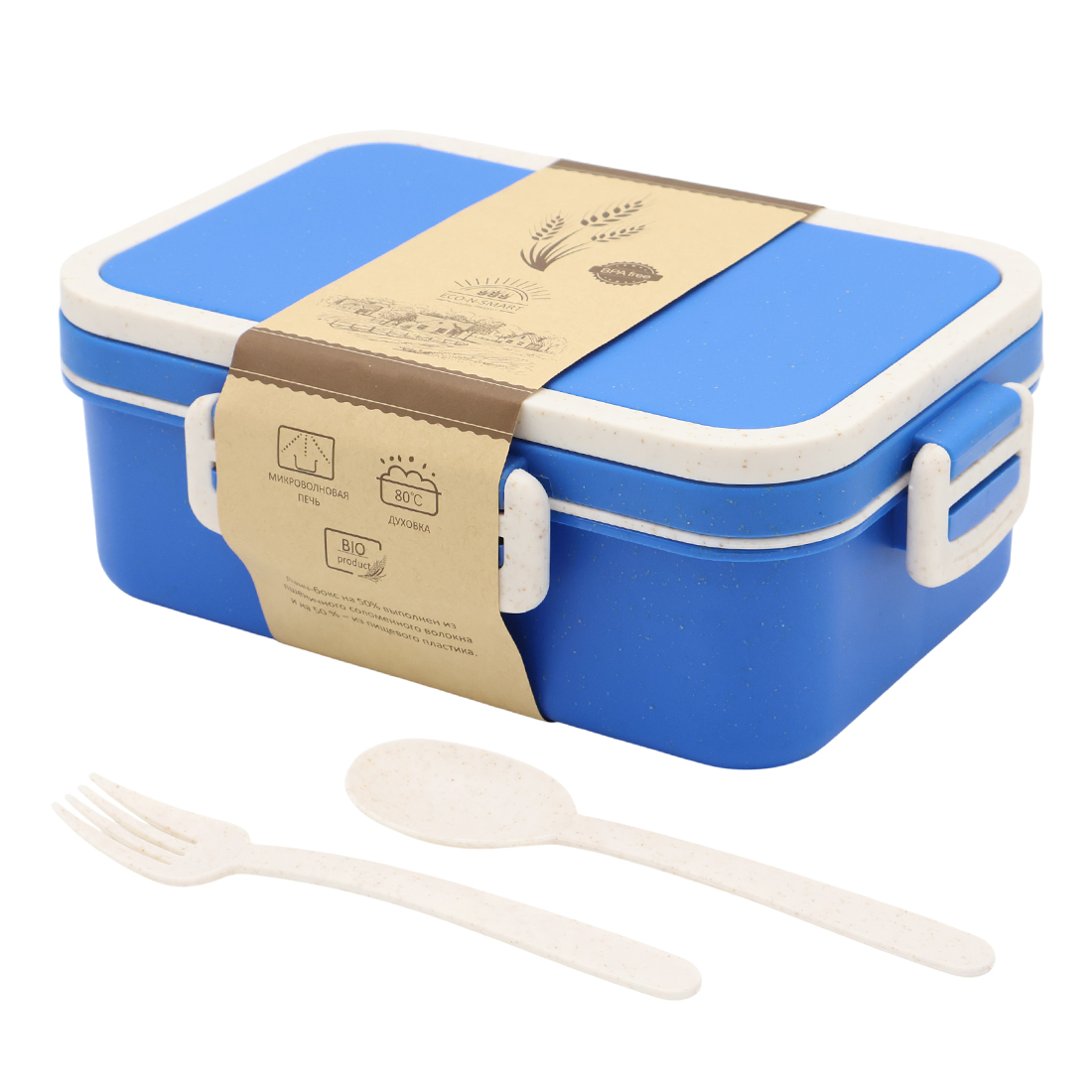 Ланчбокс (контейнер для еды) Inar из пшеничного волокна, красный