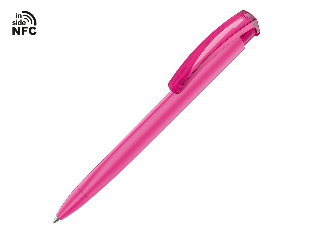 Ручка пластиковая шариковая трехгранная Trinity K transparent Gum soft-touch с чипом передачи инфо, темно-зеленый