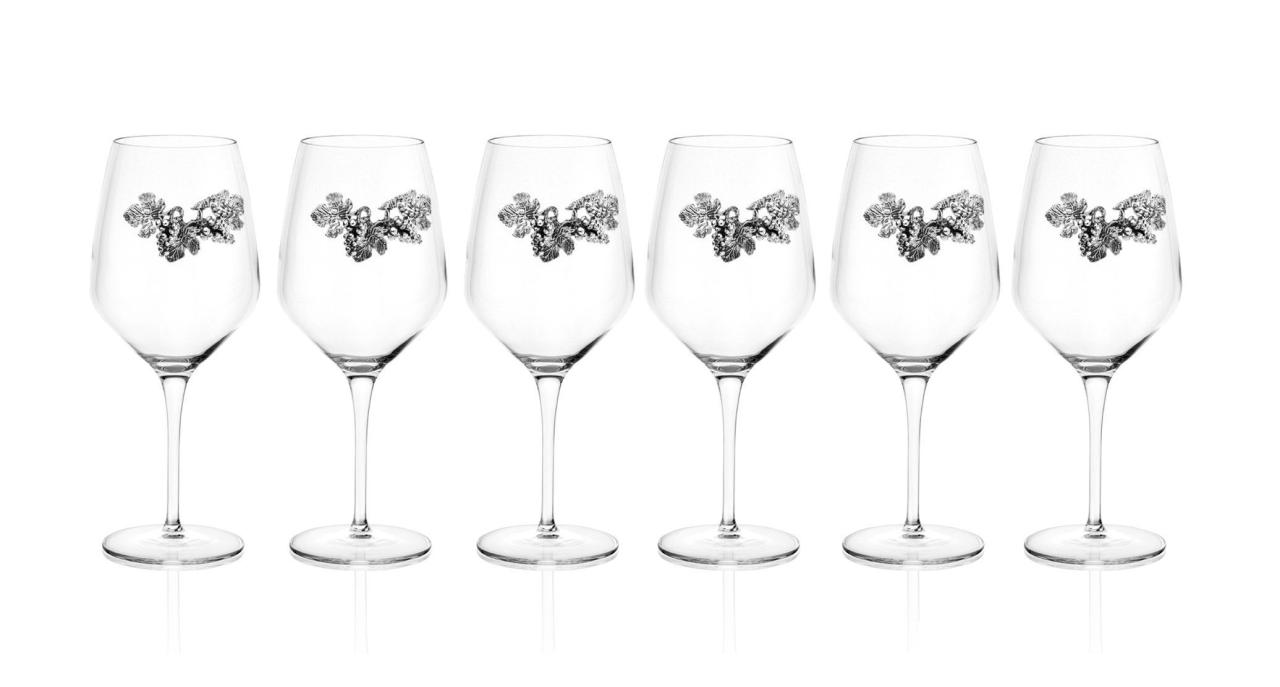 Комплект бокалов для красного вина 6 шт UVA BLACK в подарочной упаковке