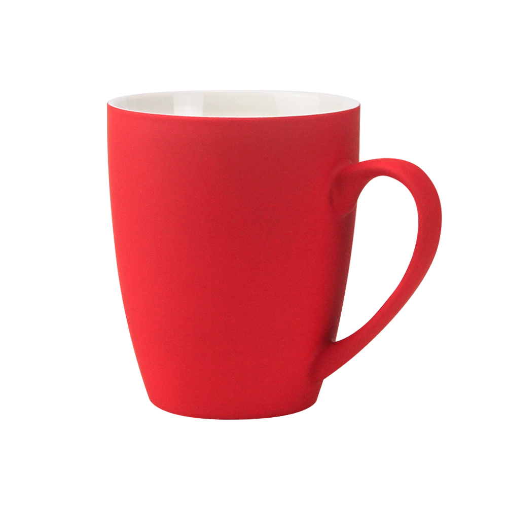 Кружка Elegante, софт-тач, 350мл, красная-S