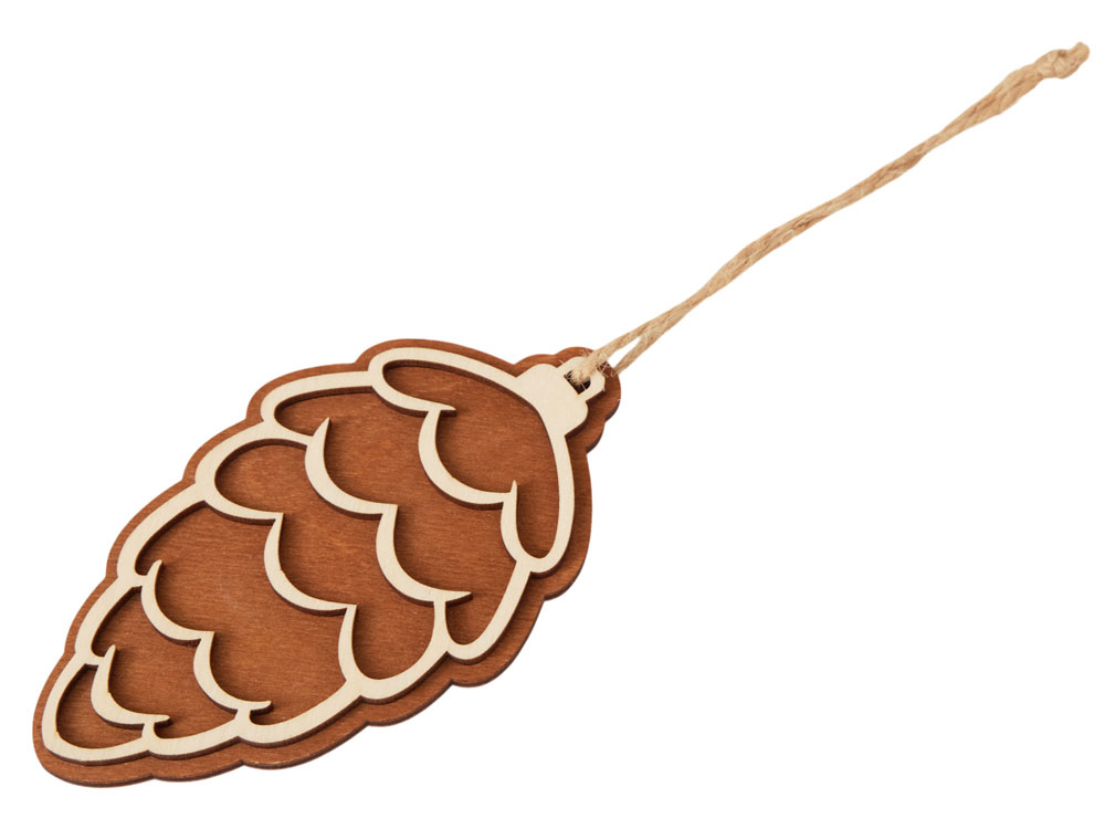 Подвеска шишка с цветной подложкой, зеленая подложка