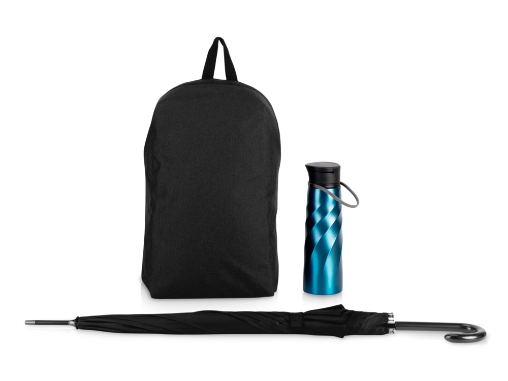 Подарочный набор с бутылкой для воды, зонтом и рюкзаком Water element , красный