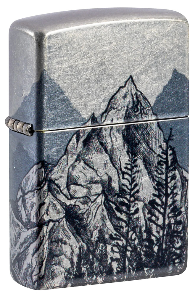 Зажигалка ZIPPO Mountain Sketch с покрытием 540 Tumbled Chrome ,46280